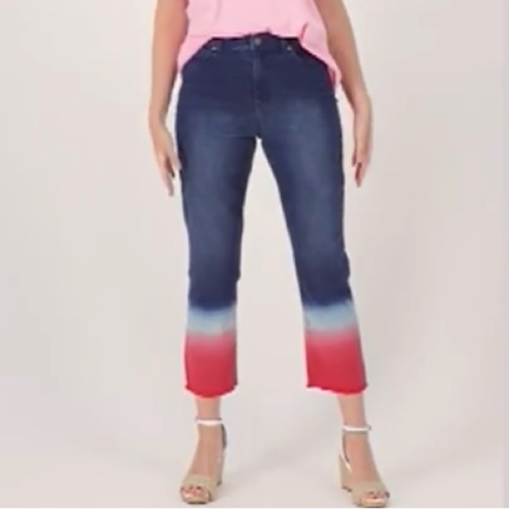 Susan Graver Petite Stretch
Denim Jean with DipDye Detail